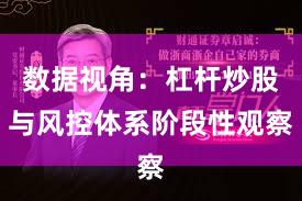 数据视角：杠杆炒股与风控体系阶段性观察